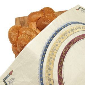 Colorful Challah Cover for Shabbat with Ethnic Style Embroidery
