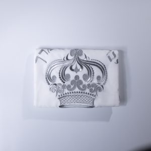 Acrylic Tallit Decorated with Silver Crown Embroidery – 'Royal Crown' Model