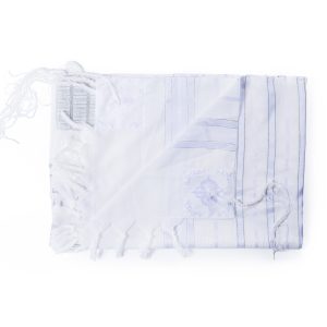 Acrylic Tallit Decorated with Silver Crown Embroidery – 'Royal Crown' Model