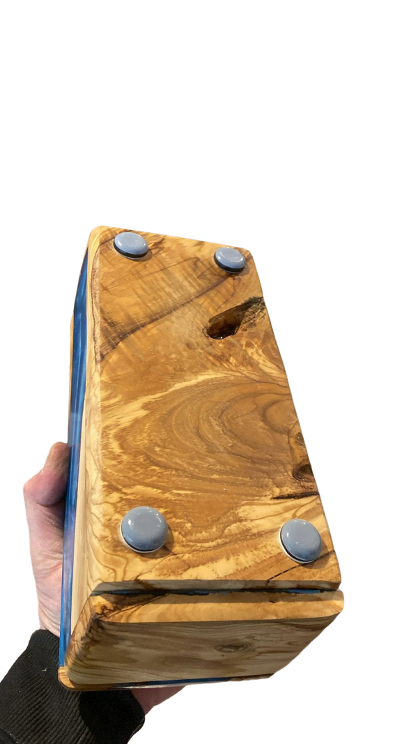 ⁦בית מגילה עץ זית בשילוב אפוקסי - עבודת יד⁩ – תמונה ⁦2⁩