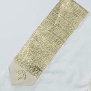 Acrylic Tallit Decorated with a Crown Embroidery in Gold Color – ‘Royal Crown’ Model
