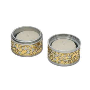 Travel Candle Holders in Silver Color with Pomegranate Design