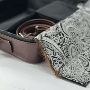 Genuine Leather Smooth Tallit and Tefillin Case in Brown Color