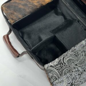 Genuine Leather Smooth Tallit and Tefillin Case in Brown Color