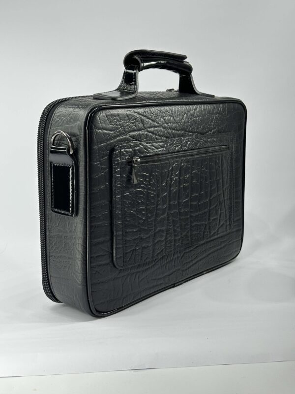 ⁦תיק לטלית ותפילין מעור אמיתי בטקסטורת פיל⁩ – תמונה ⁦5⁩