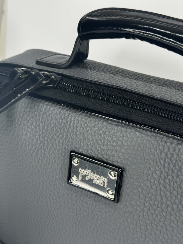 ⁦תיק לטלית ותפילין מעור אמיתי בצבע אפור⁩ – תמונה ⁦3⁩