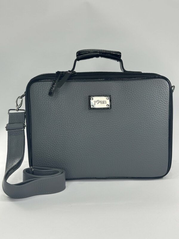 תיק לטלית ותפילין מעור אמיתי בצבע אפור