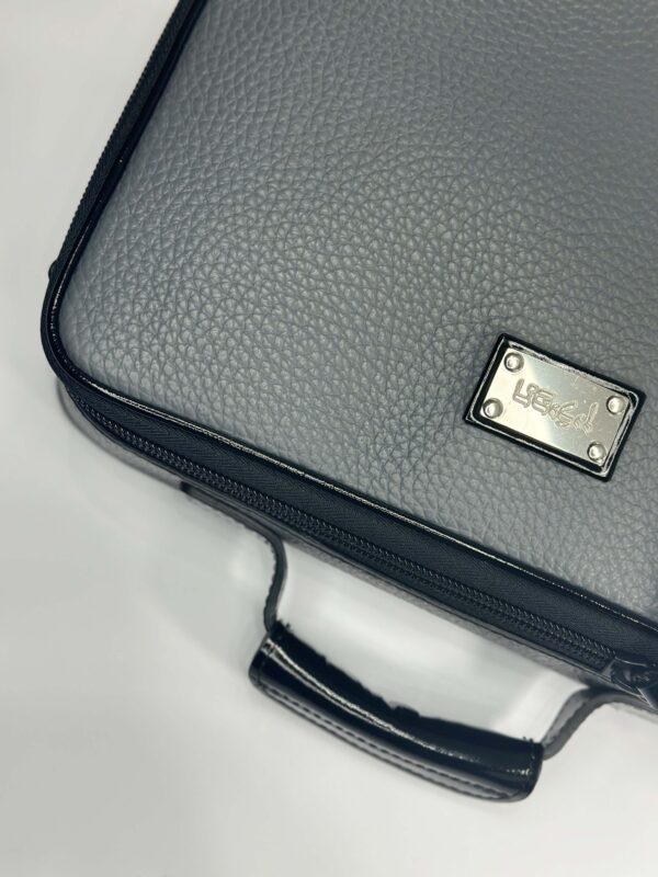 ⁦תיק לטלית ותפילין מעור אמיתי בצבע אפור⁩ – תמונה ⁦5⁩