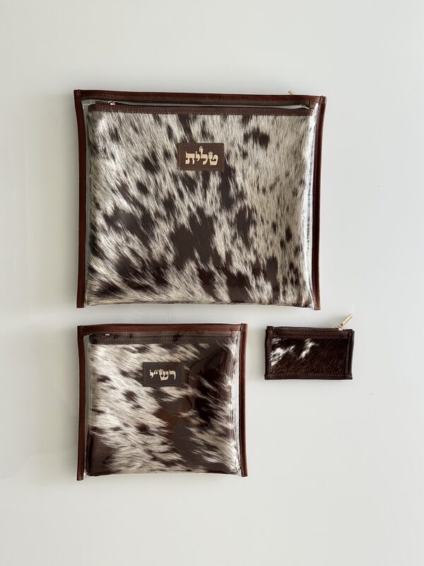 נרתיק לטלית ותפילין מעור אמיתי עם פרווה