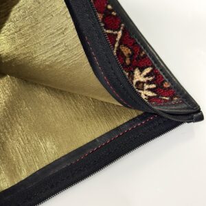 Real Leather Tallit Case with Luxury Burgundy Fabric
