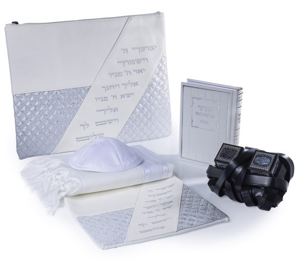 סט תפילין וטלית - דגם "אלכסון מנצנץ"