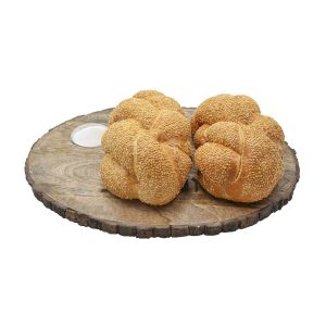 Oval Shabbat Challah Tray Made of Natural Mango Wood with Salt Dish