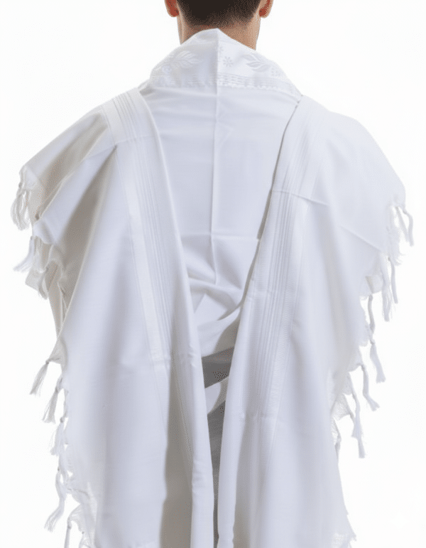 ⁦טלית לבנה מהודרת מצמר⁩ – תמונה ⁦3⁩