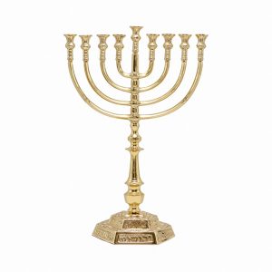 חנוכייה מנחושת בסגנון עתיק - 32*47 ס"מ