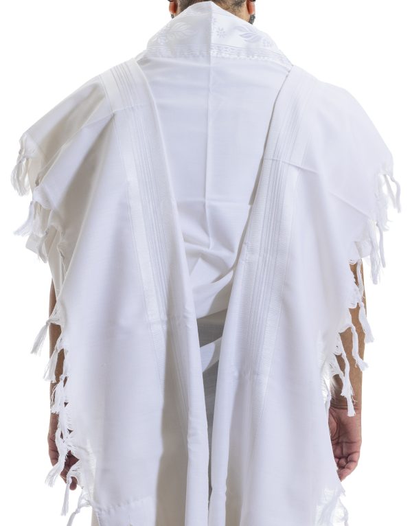 ⁦טלית לבנה מהודרת מצמר⁩ – תמונה ⁦3⁩