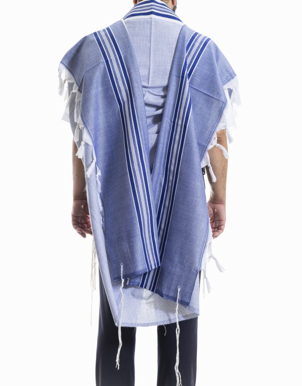 ⁦טלית מהודרת מצמר בגוונים כחולים⁩ – תמונה ⁦2⁩
