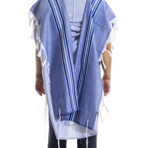 Elegant Blue Wool Tallit