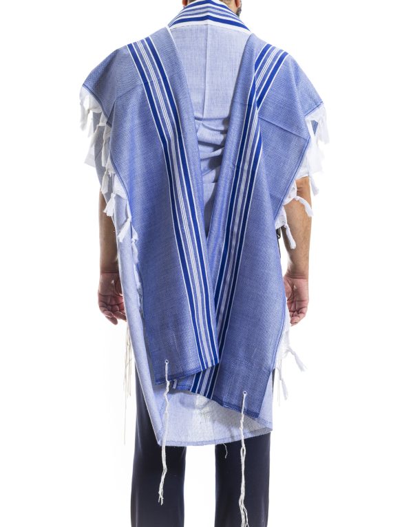 ⁦טלית מהודרת מצמר בגוונים כחולים⁩ – תמונה ⁦3⁩