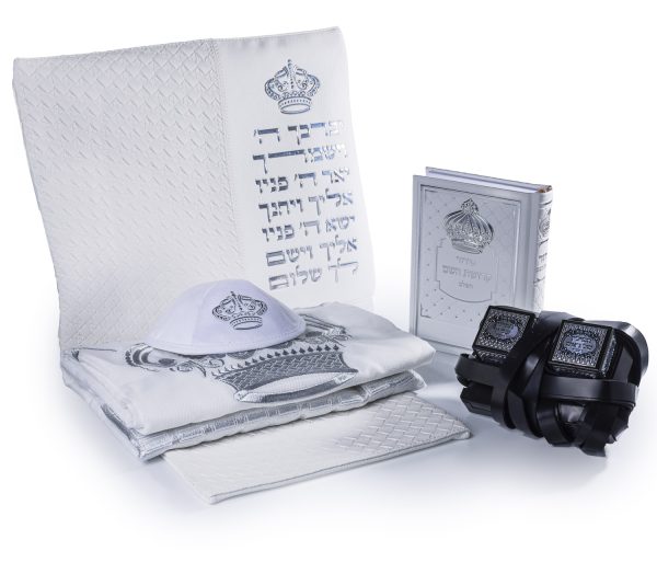 סט תפילין וטלית - דגם "כתר מלוכה"