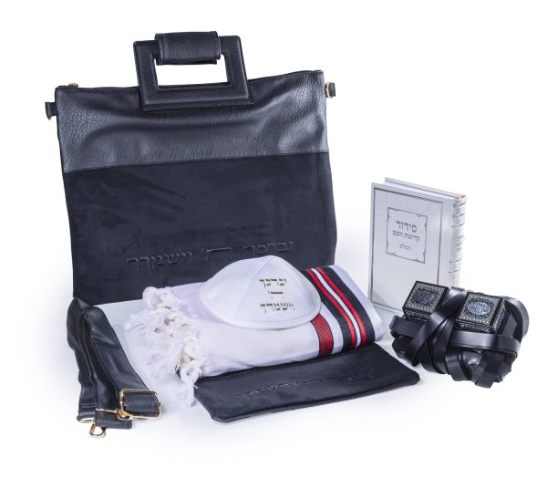 סט תפילין וטלית - דגם "בזלת"