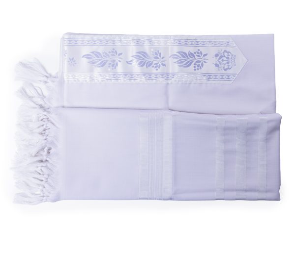 ⁦טלית לבנה מהודרת מצמר⁩ – תמונה ⁦2⁩