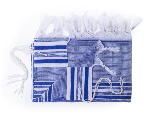 ⁦טלית מהודרת מצמר בגוונים כחולים⁩ – תמונה ⁦2⁩