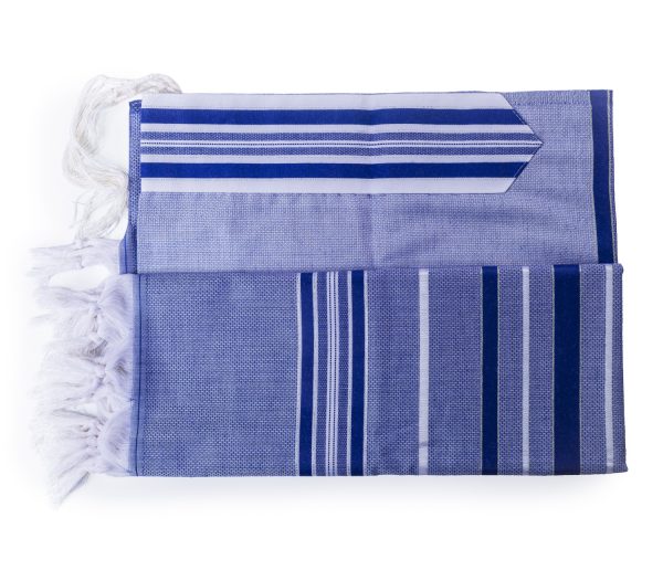 טלית מהודרת מצמר בגוונים כחולים