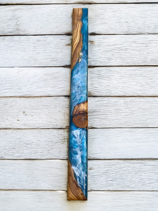 בית מזוזה אפוקסי ועץ זית גדול במיוחד - מתאים לקלף עד 60 ס"מ