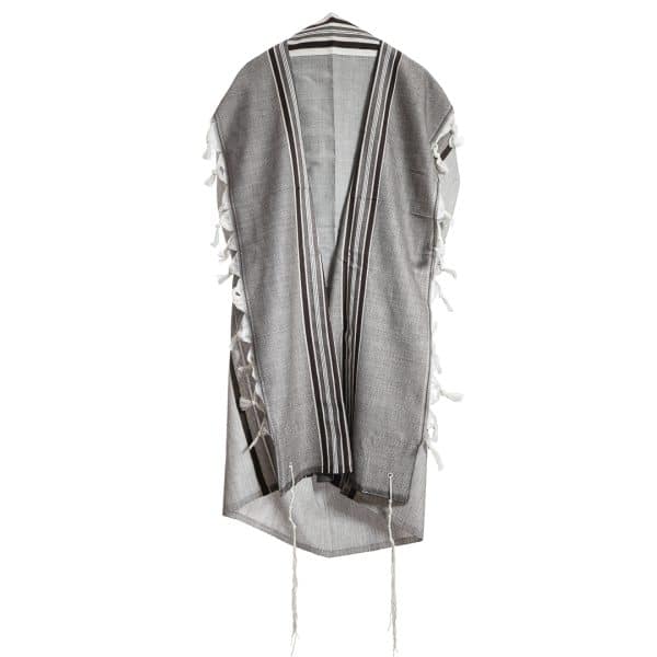 ⁦טלית מהודרת מצמר בגווני חום מבריק וזהב⁩ – תמונה ⁦3⁩