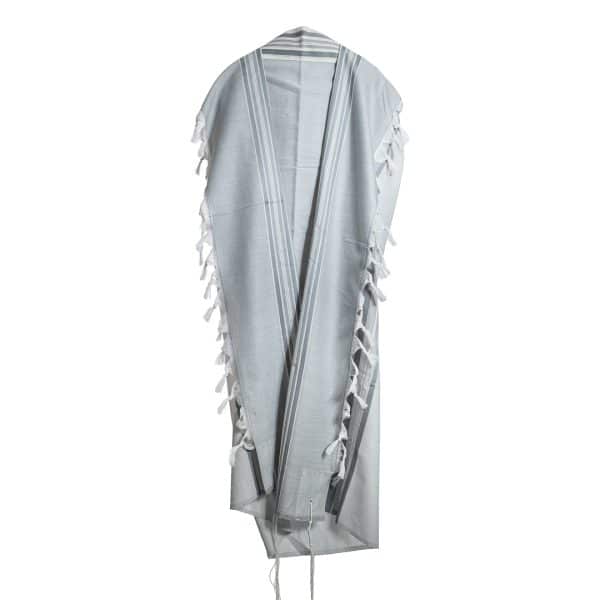 ⁦טלית מהודרת מצמר בגוונים אפורים⁩ – תמונה ⁦3⁩