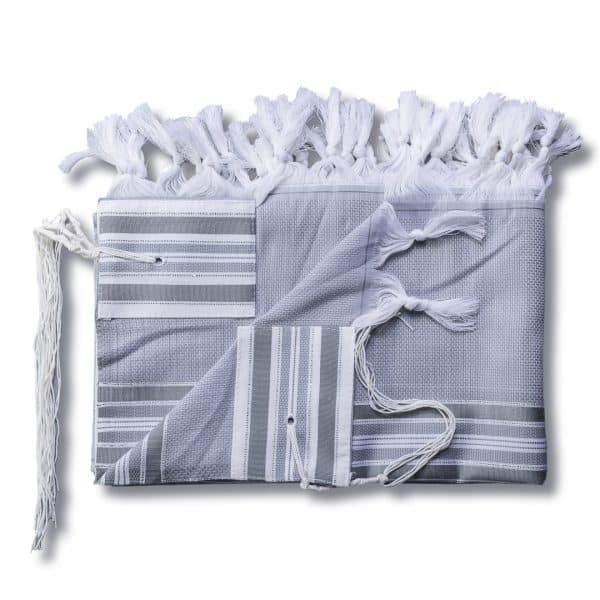 ⁦טלית מהודרת מצמר בגוונים אפורים⁩ – תמונה ⁦2⁩