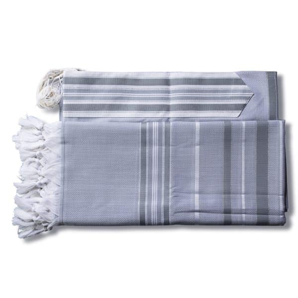 טלית מהודרת מצמר בגוונים אפורים