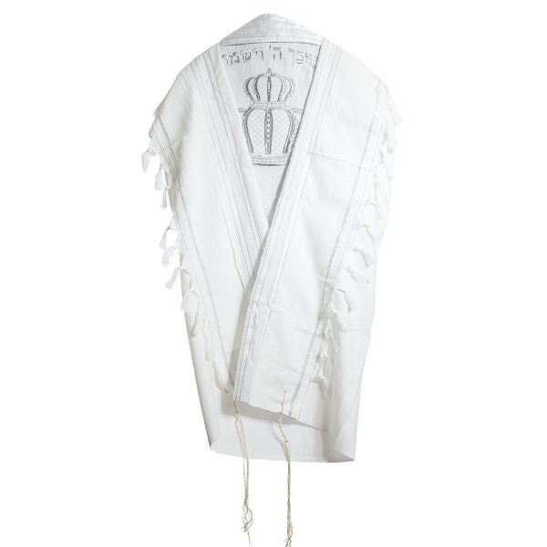 טלית "כתר" - 100% כותנה עם גווני כסף