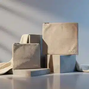 סט לטלית ותפילין – מראה פשתן-חול אורבני ורקמה עדינה