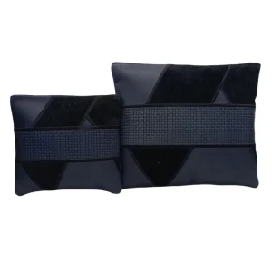 סט נרתיקי עור לטלית ולתפילין – עיצוב מולטי-טקסטורה משולב זמש, עור חלק ושתי וערב